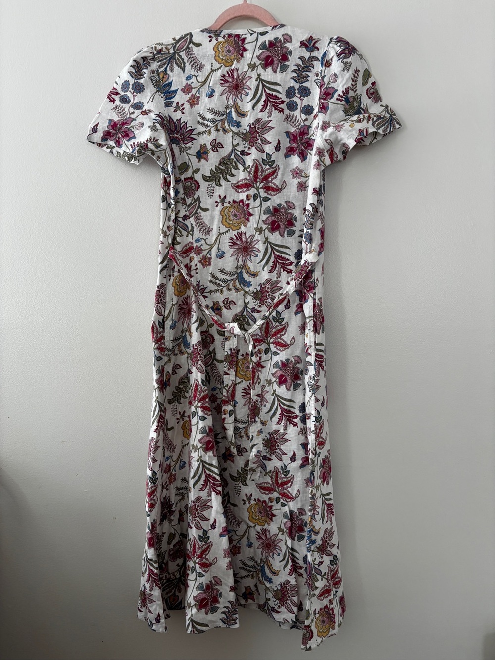 Polo Ralph Lauren 100% Linen Midi Length Floral Dress V-Neck Short Sleeve Size 8 - Picture 11 of 15